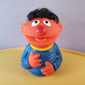 Vintage Ernie Finger Puppet Sesame Street Topper Toys Muppets Inc Hong Kong 3"